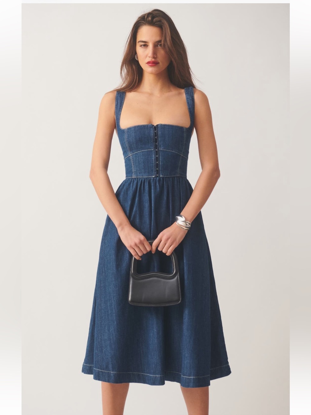 Reformation Ellis Denim Corset Dress
